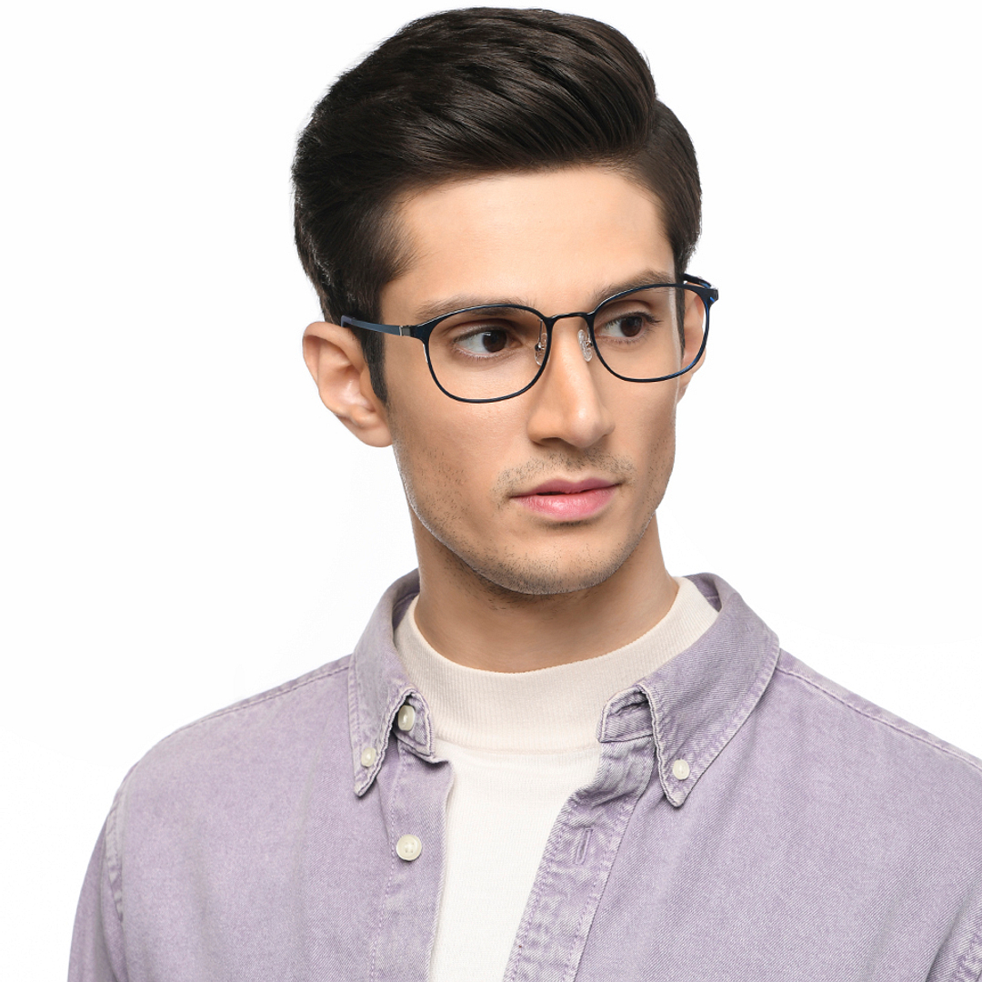 Lenskart Air Blue Transparent Full Rim Square left side