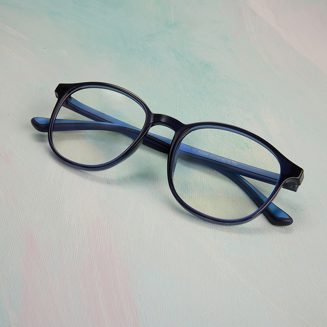 Lenskart Air Online Blue Transparent Full Rim Round right side