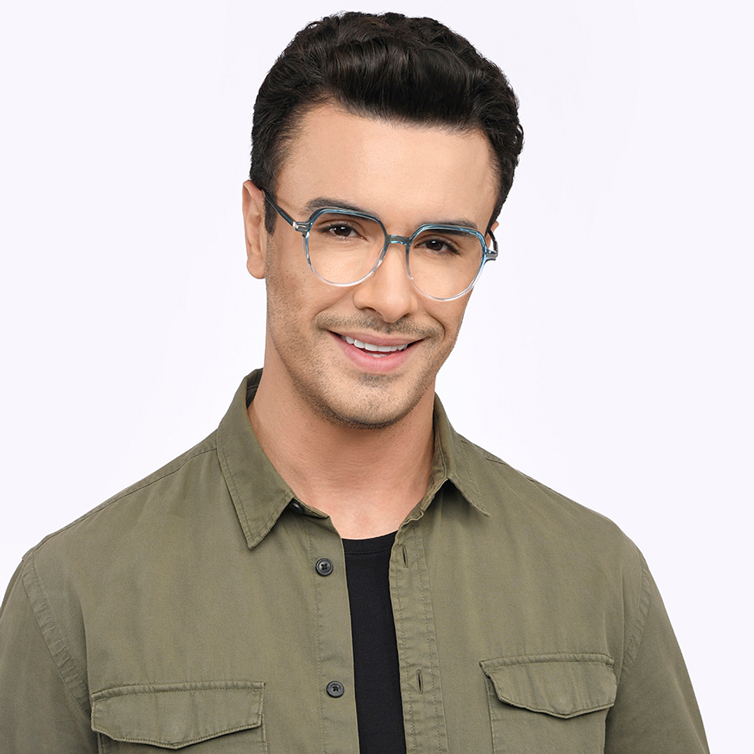 Lenskart Blue Transparent Full Rim Round right side