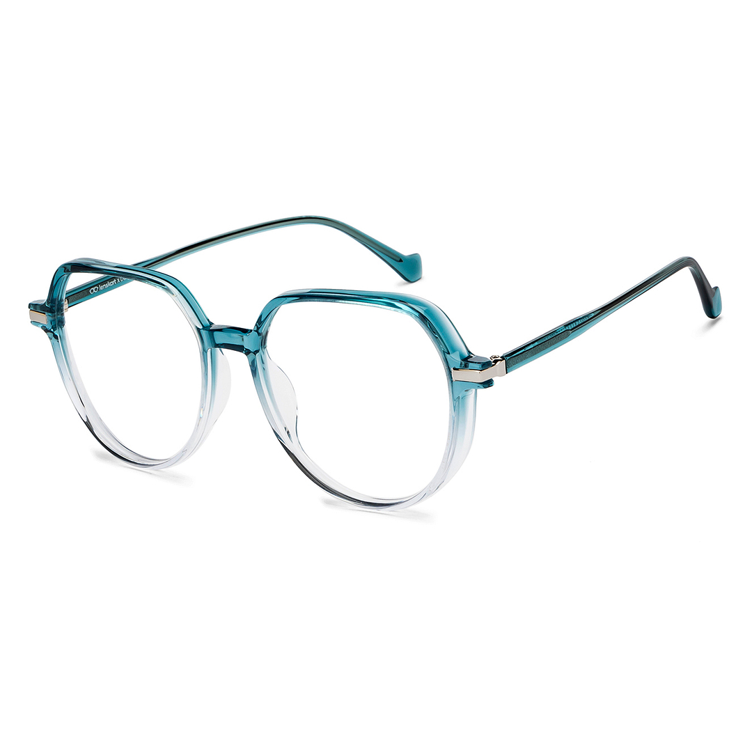 Lenskart Blue Transparent Full Rim Round left side