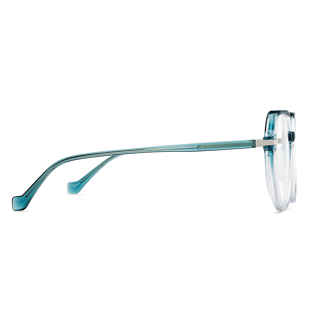Lenskart Blue Transparent Full Rim Round left side