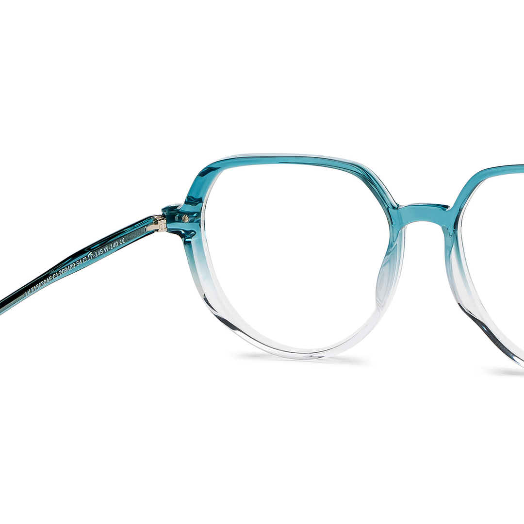 Lenskart Blue Transparent Full Rim Round right side