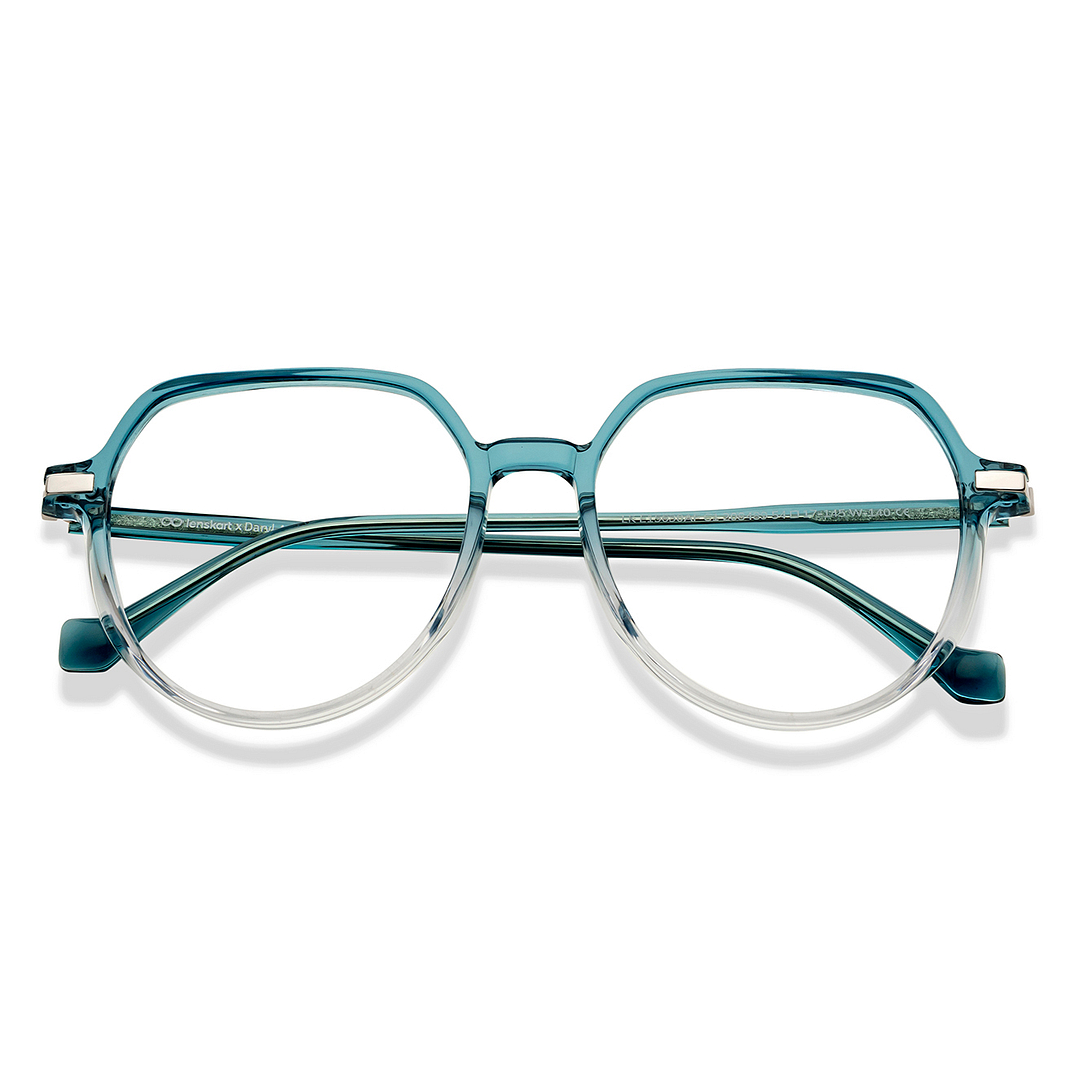 Lenskart Blue Transparent Full Rim Round left side