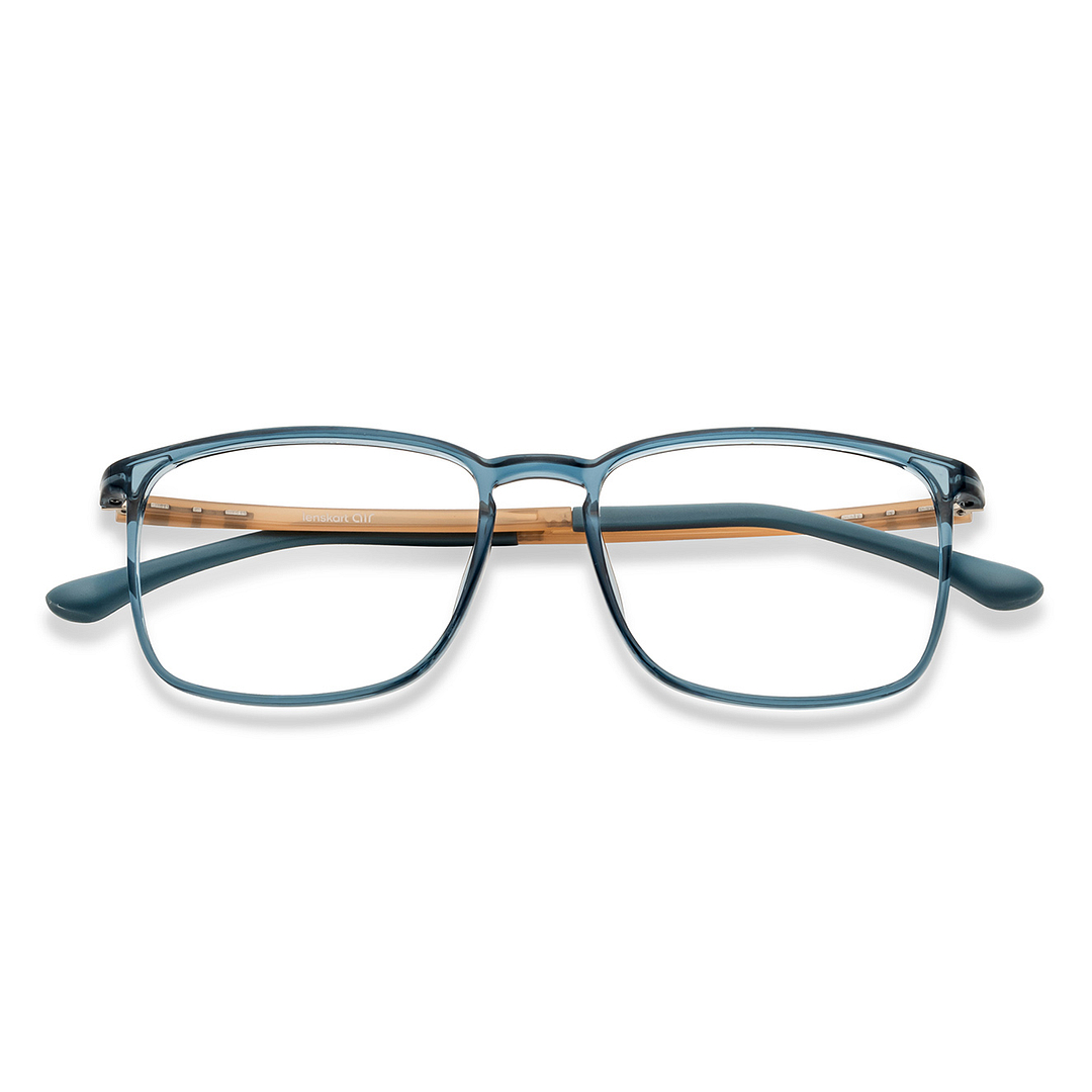 Blue Transparent Brown Blue Full Rim Square Lenskart Air Flex LA