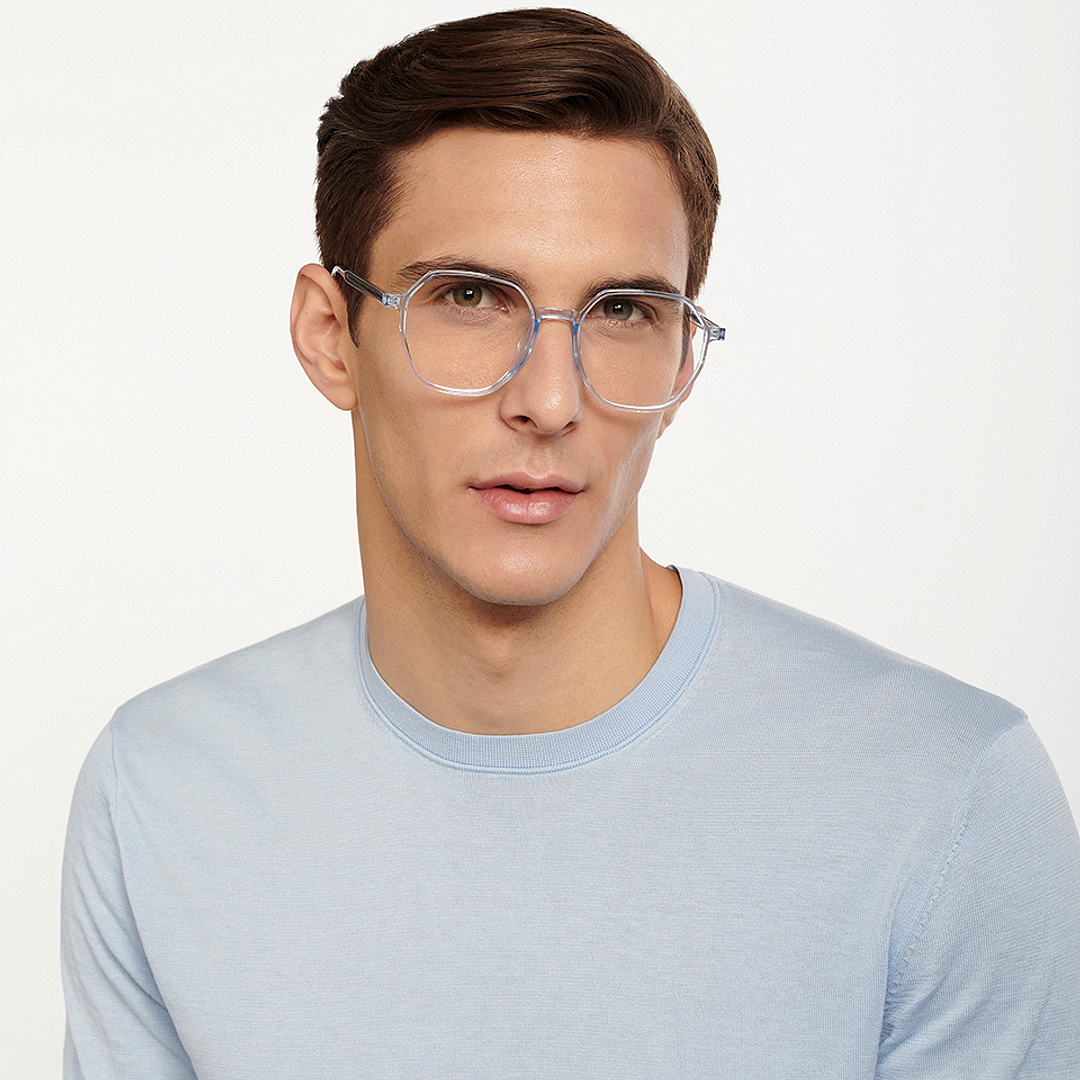 Lenskart Air Online Blue Transparent Full Rim Geometric left side