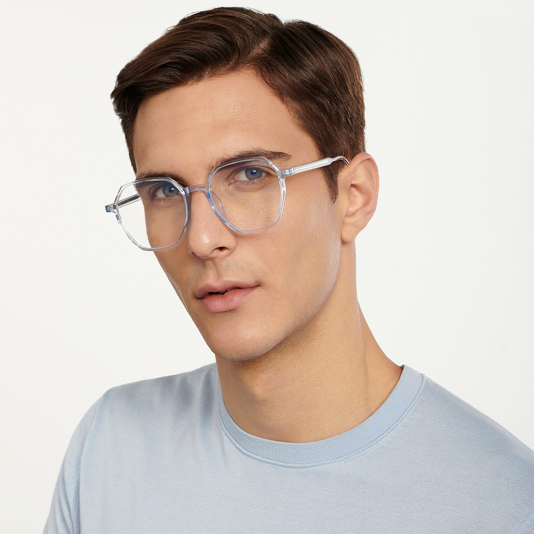Lenskart Air Online Blue Transparent Full Rim Geometric right side