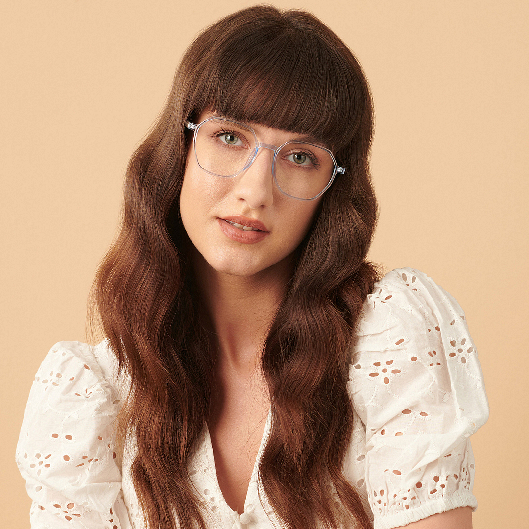 Lenskart Air Online Blue Transparent Full Rim Geometric left side