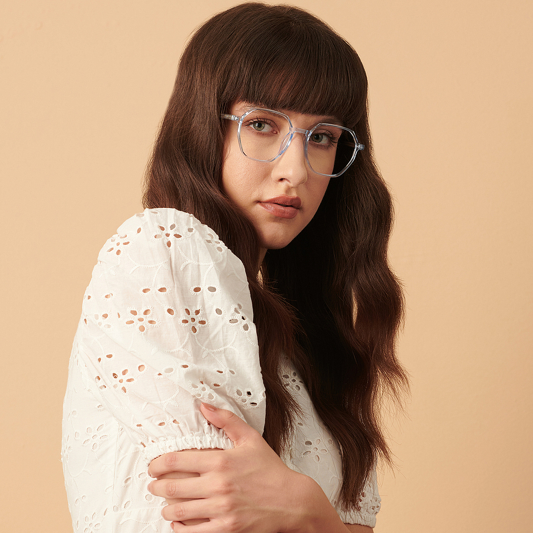 Lenskart Air Online Blue Transparent Full Rim Geometric right side