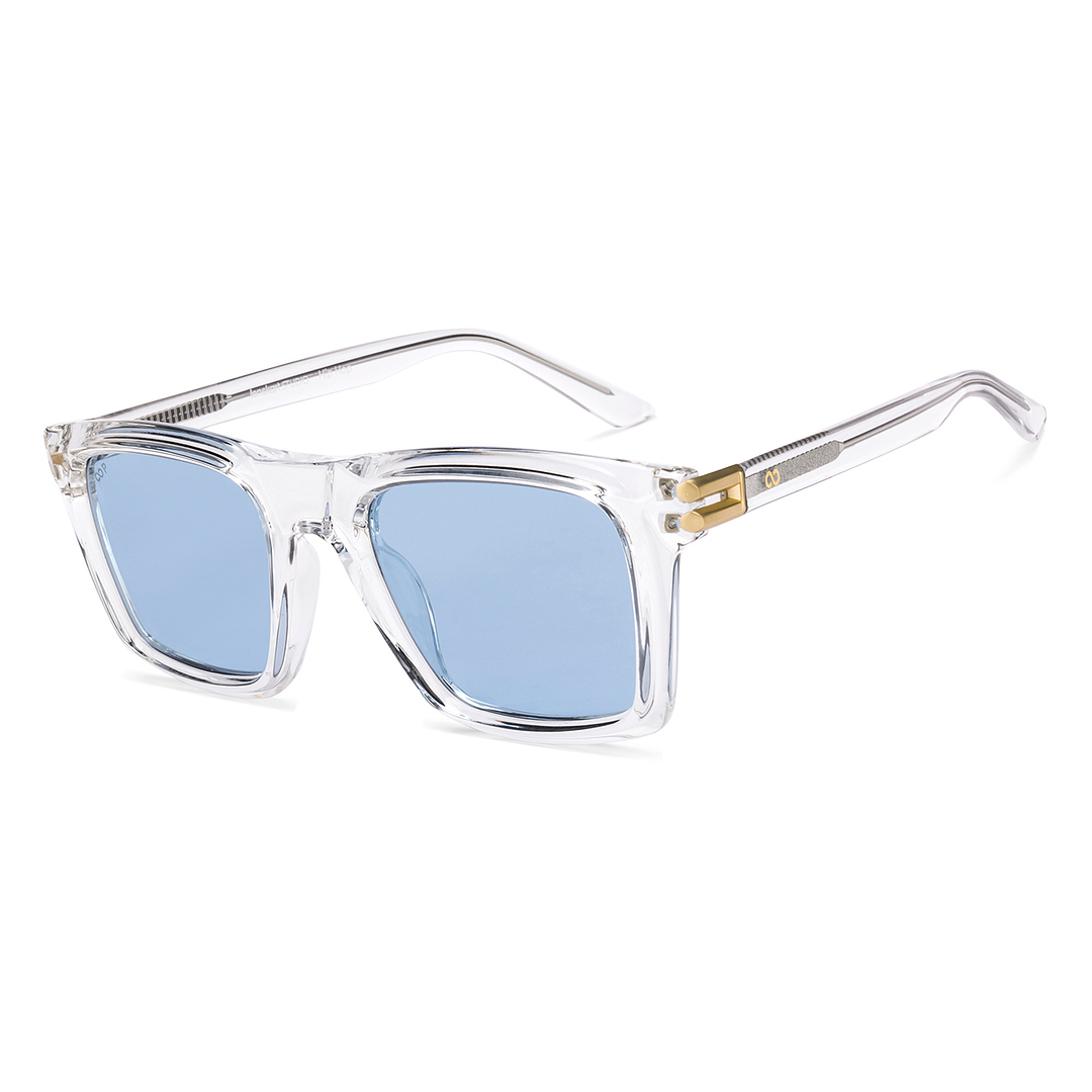 K☆944 S.T Blue Crystal Transparent Full Rim Rectangle Lenskart Studio VC Sun