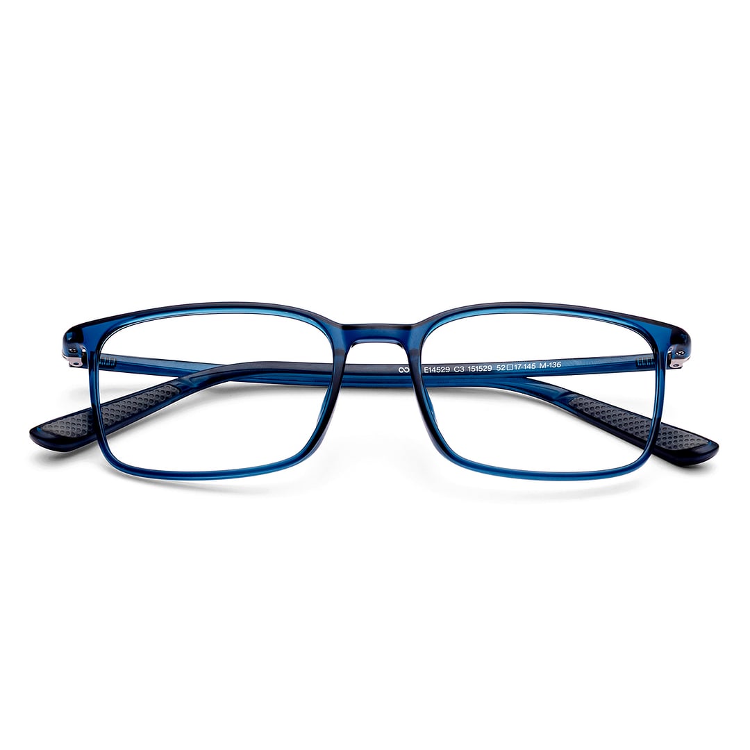 Lenskart Air Blue Transparent Full Rim Rectangle left side