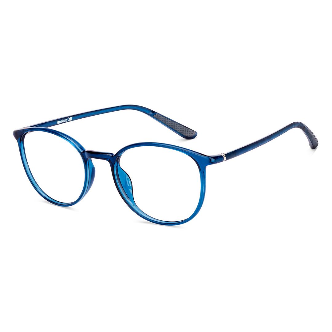 Lenskart Air Blue Transparent Full Rim Round left side