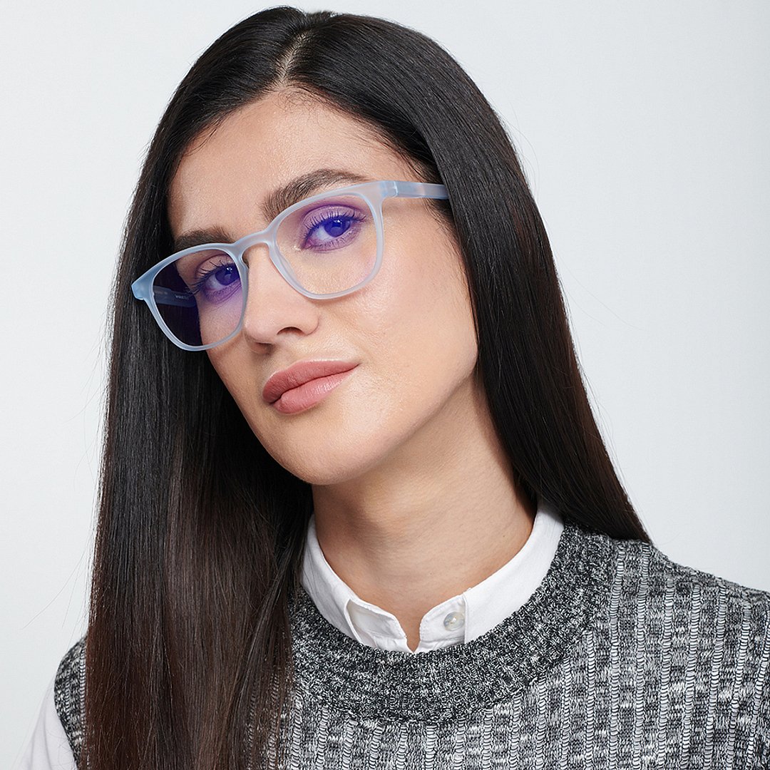 Lenskart Hustlr Blue sky Full Rim Square left side