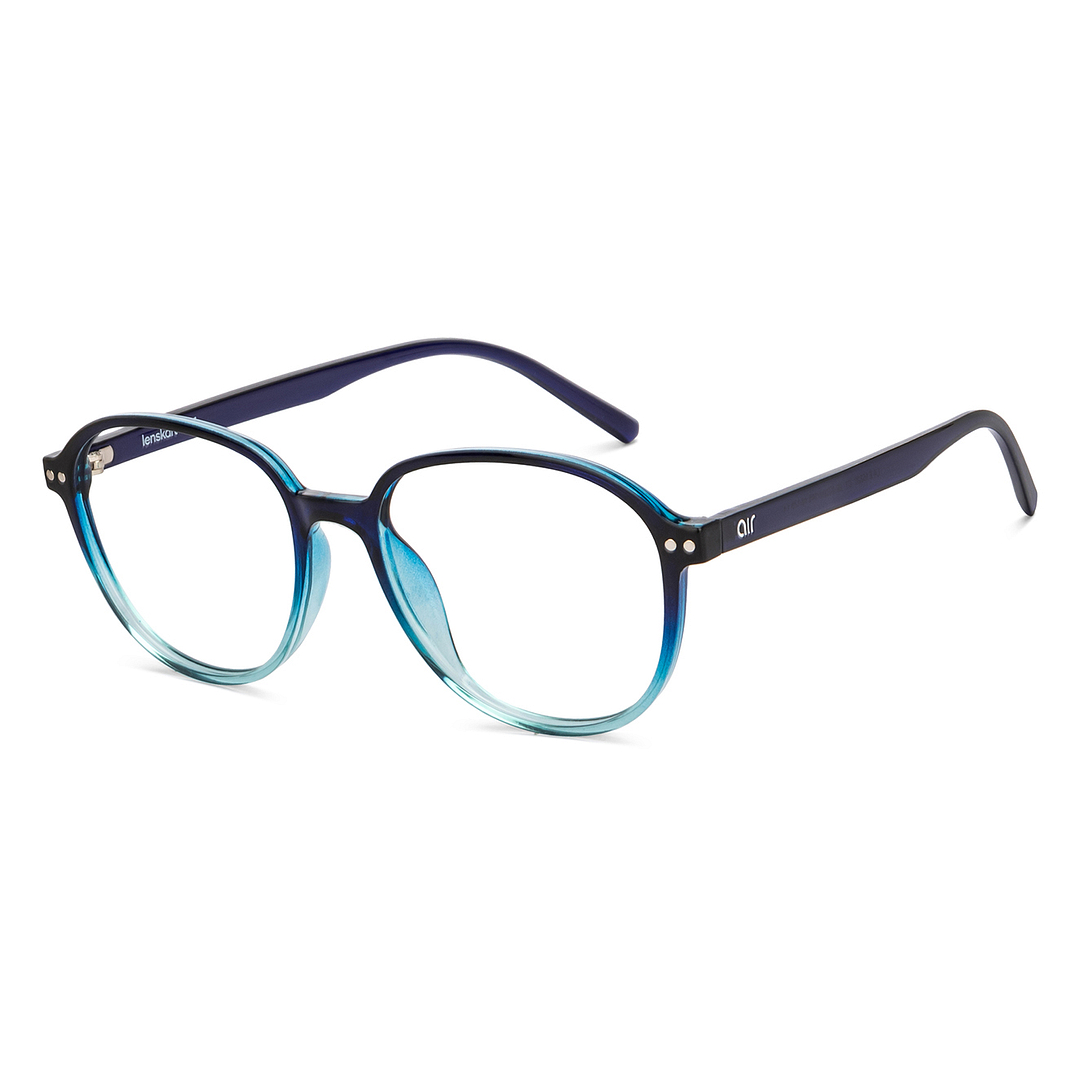 Lenskart Air Online Blue Transparent Full Rim Round left side