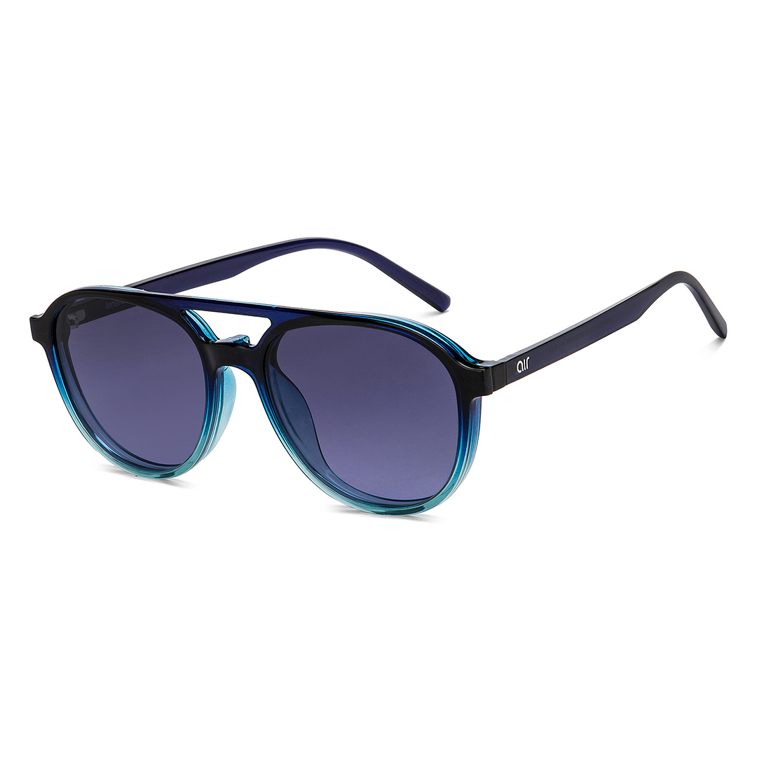 Lenskart Air Online Blue Transparent Full Rim Round right side