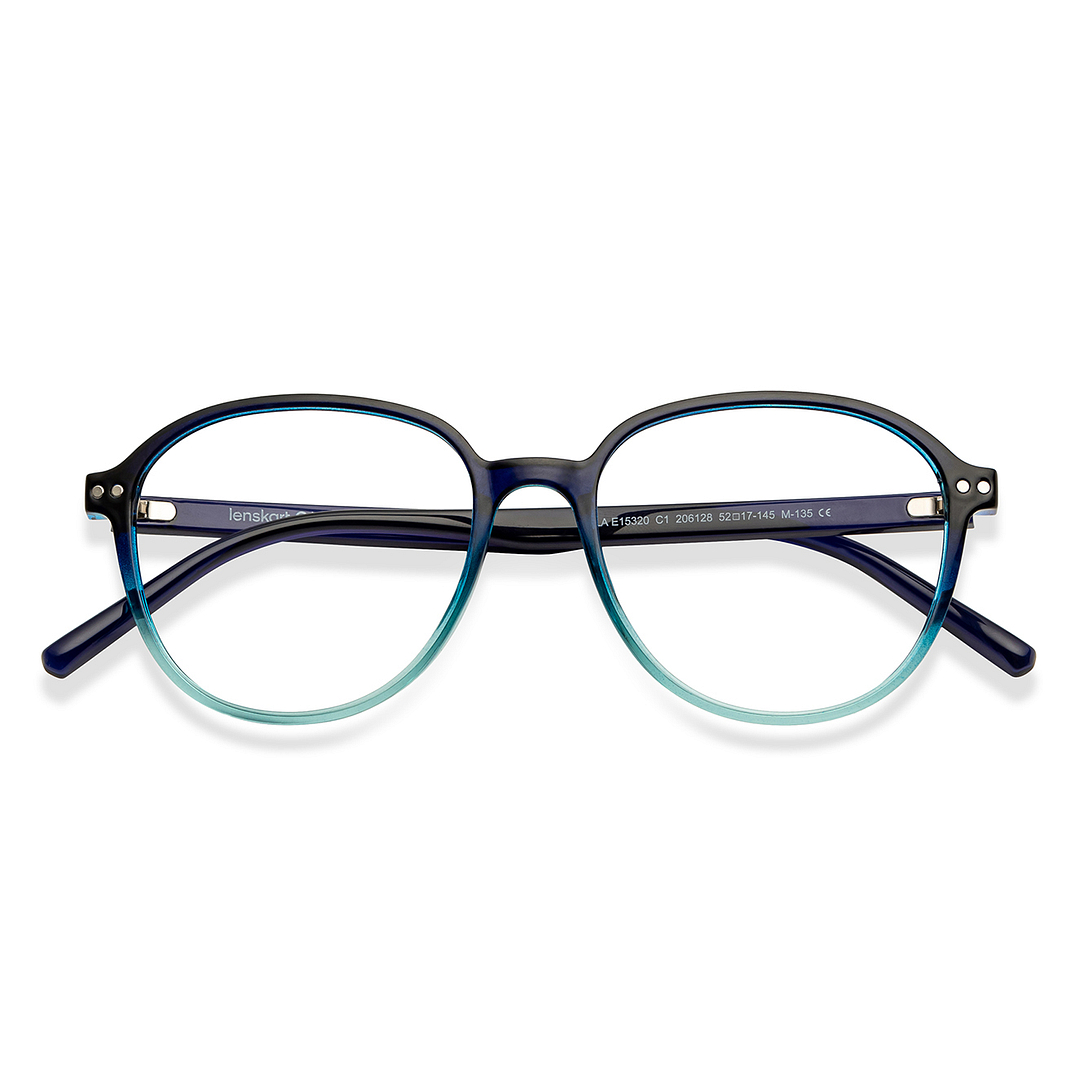 Lenskart Air Online Blue Transparent Full Rim Round left side
