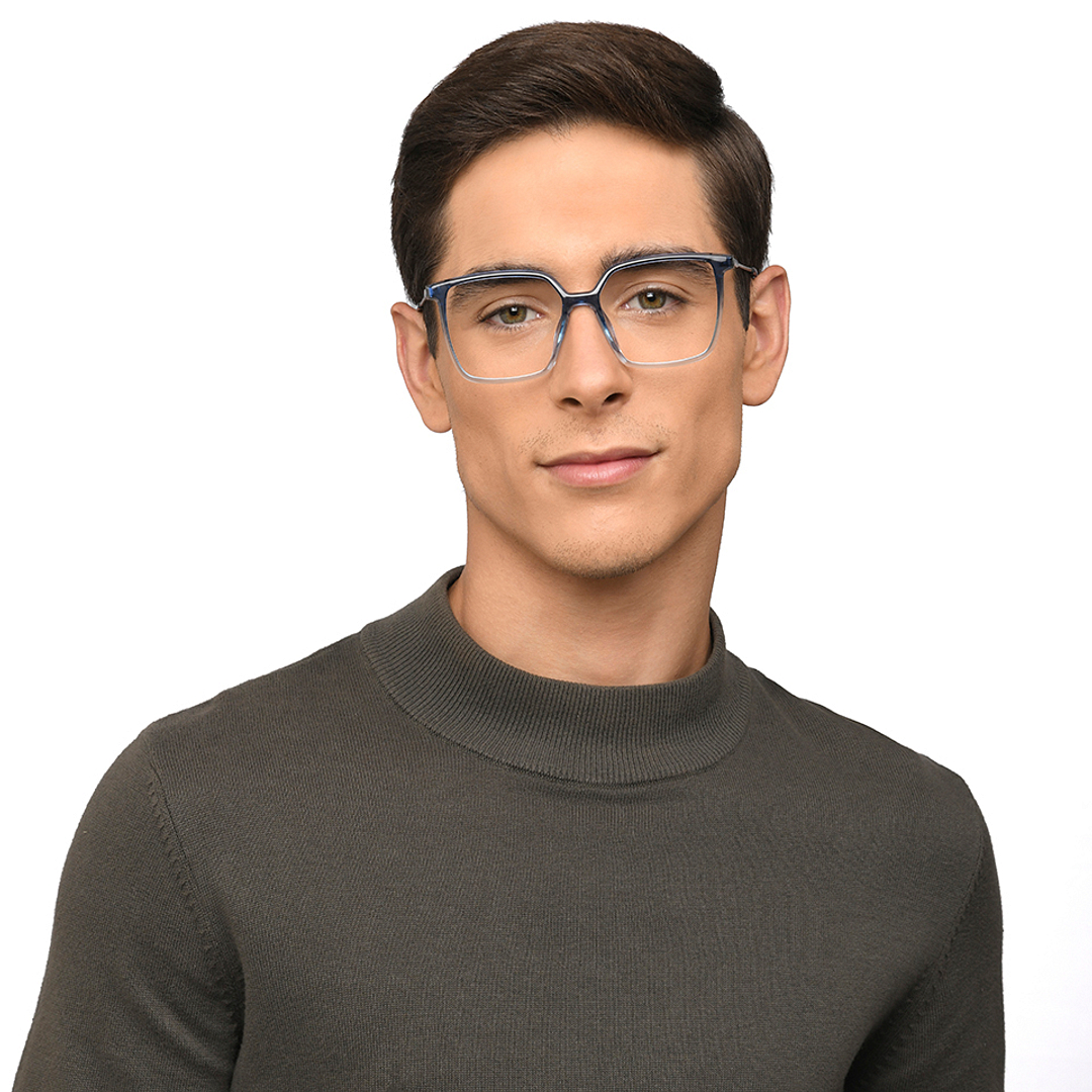 Lenskart Air Blue Transparent Full Rim Square right side