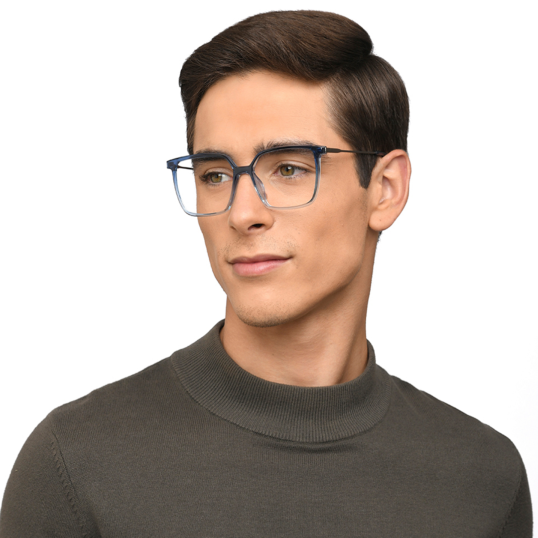 Lenskart Air Blue Transparent Full Rim Square left side