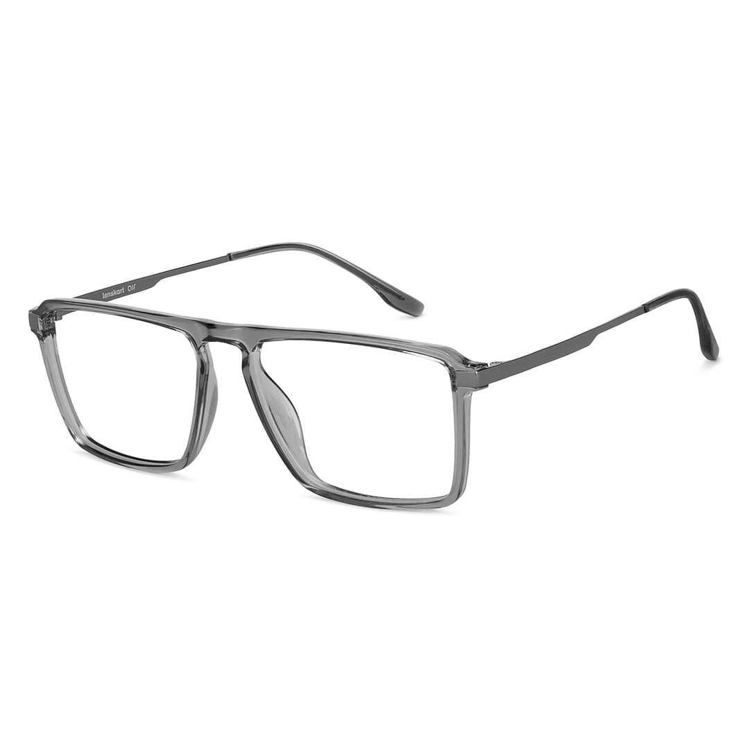 Lenskart Air Gray Transparent Full Rim Rectangle left side