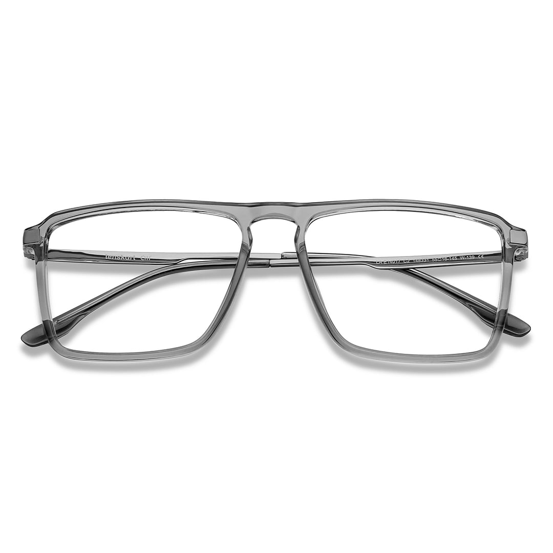 Lenskart Air Gray Transparent Full Rim Rectangle left side