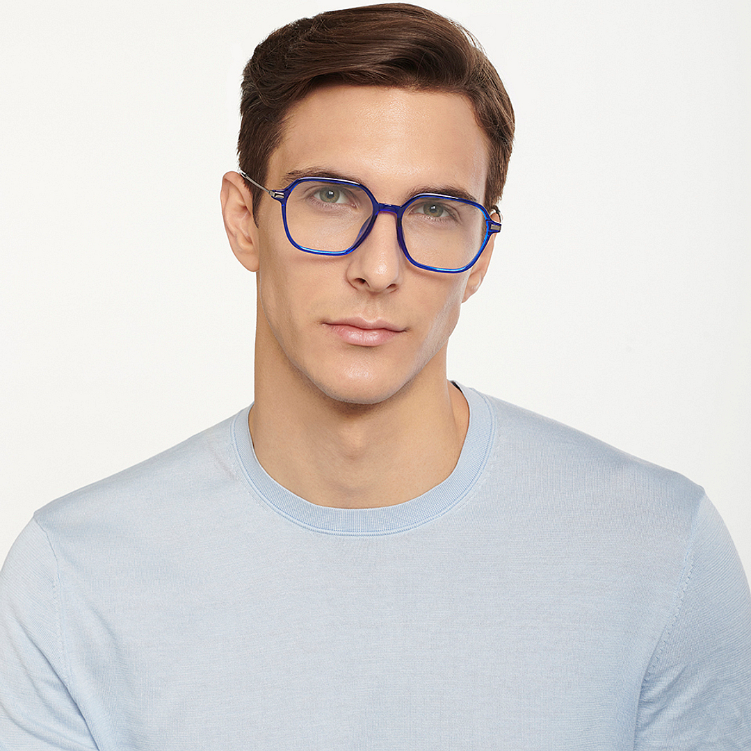 Lenskart Air Online Blue Transparent Full Rim Geometric right side