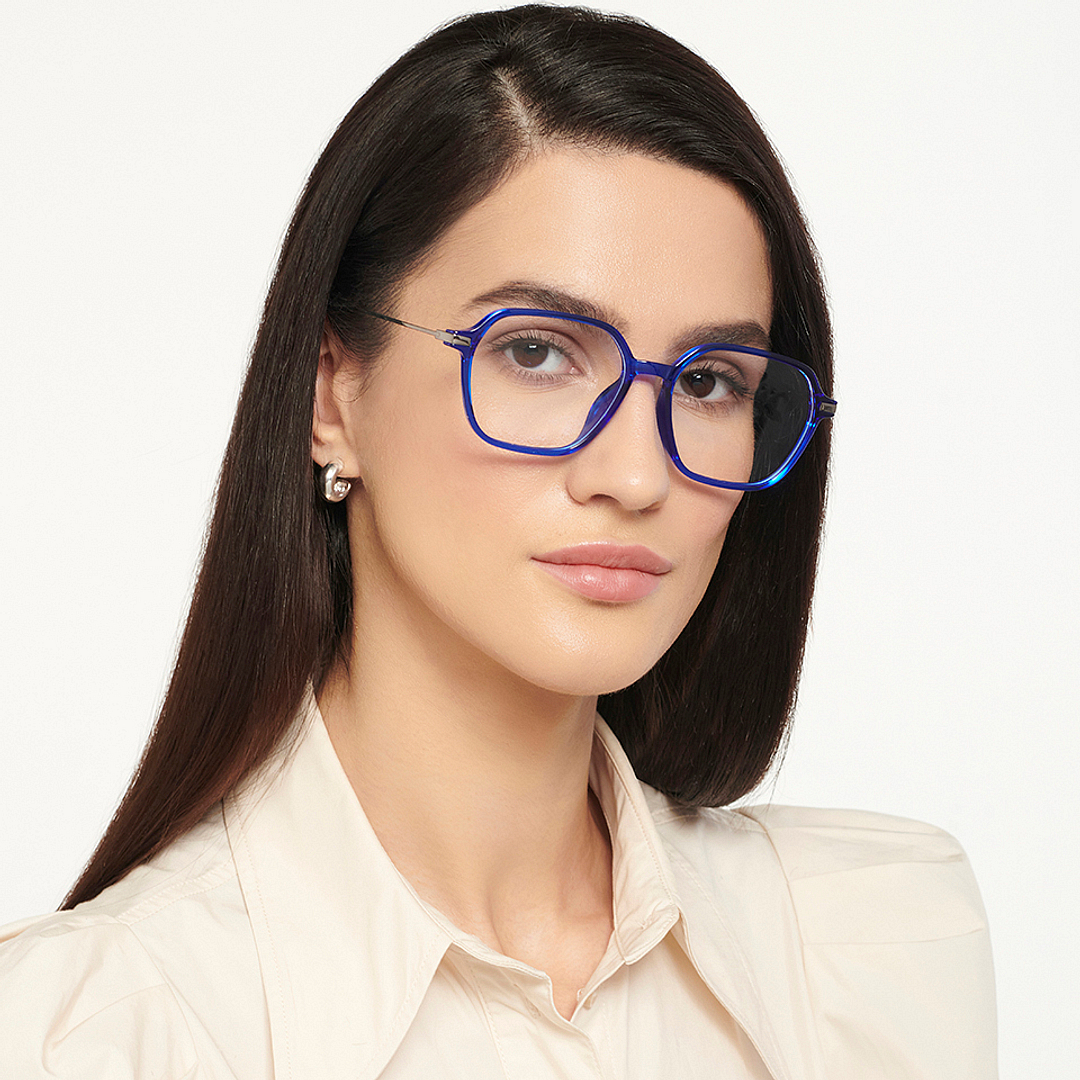 Lenskart Air Online Blue Transparent Full Rim Geometric right side