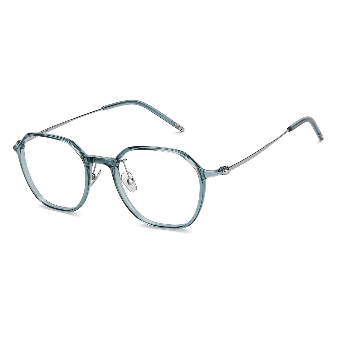 Lenskart Blue Transparent Full Rim Geometric left side