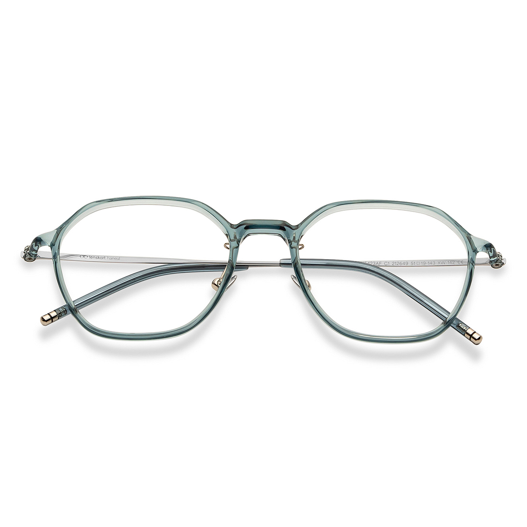 Lenskart Blue Transparent Full Rim Geometric left side
