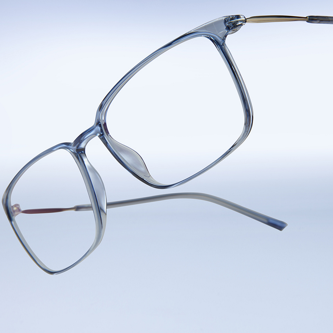 Lenskart Air Blue Transparent Full Rim Rectangle left side