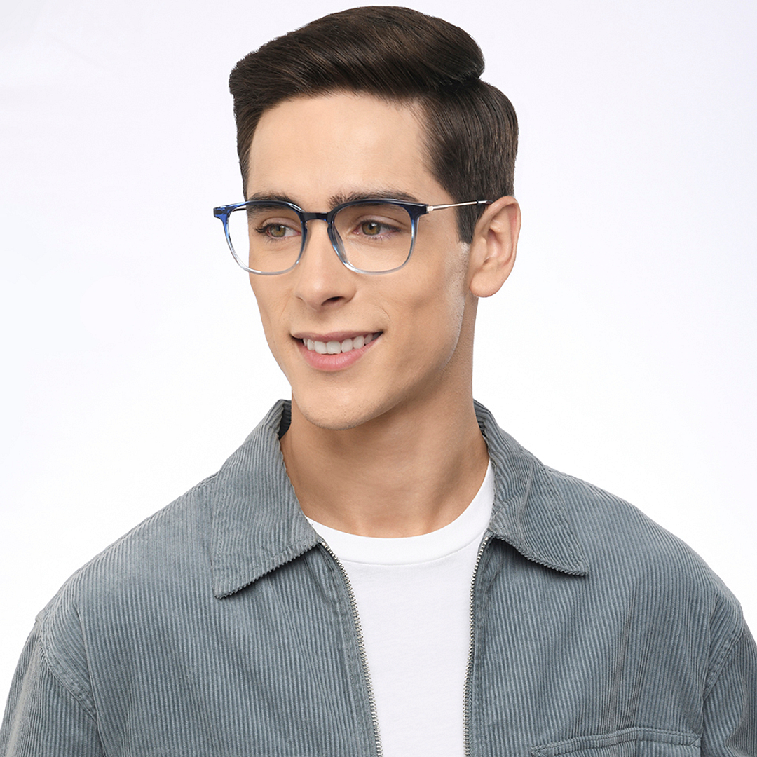 Lenskart Air Blue Transparent Full Rim Square right side