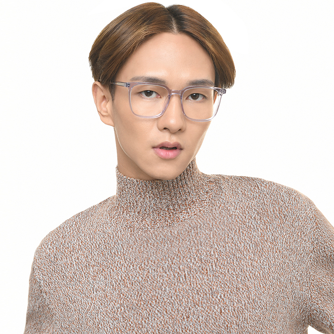 Lenskart Blue Transparent Full Rim Square left side