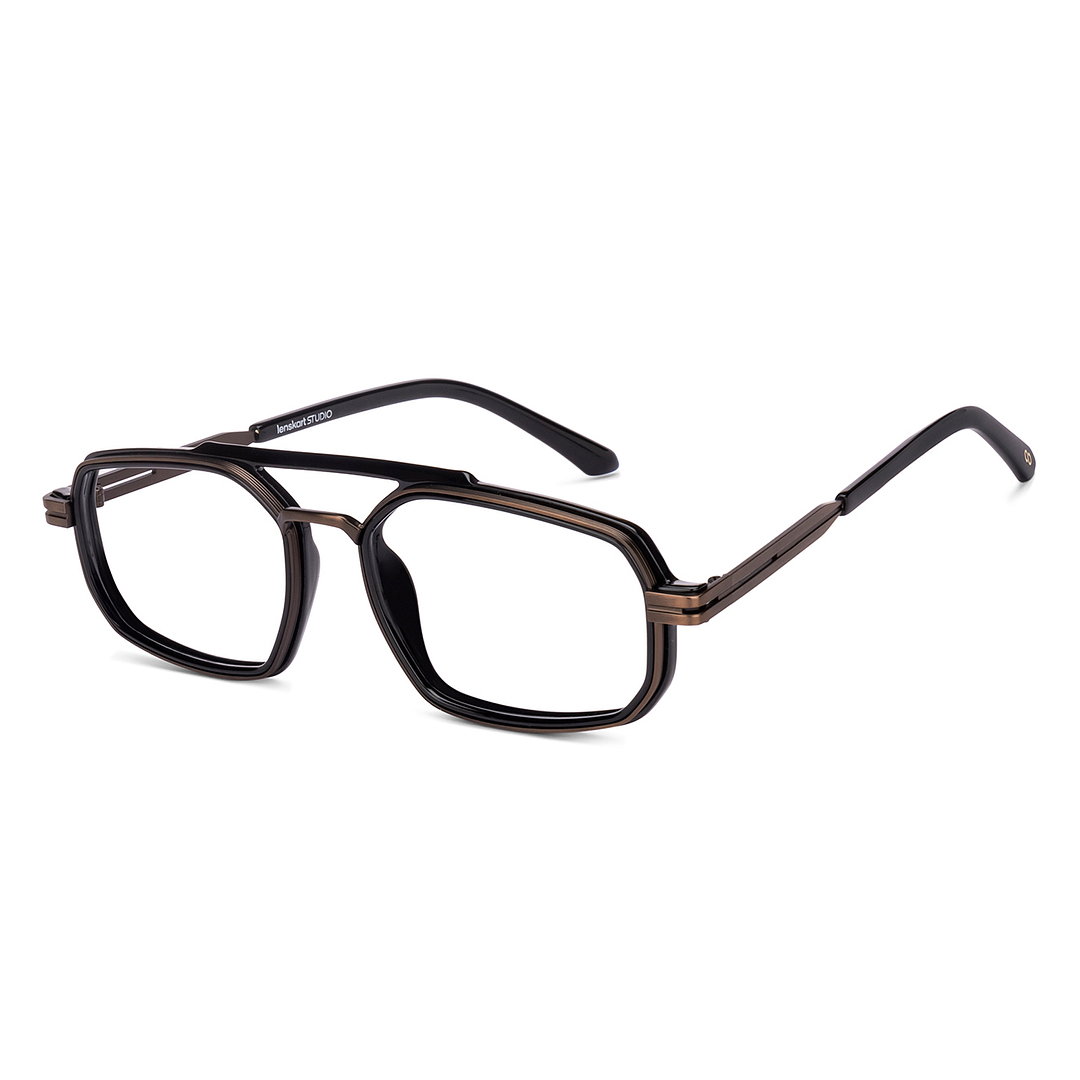 Lenskart STUDIO Black Full Rim Geometric left side