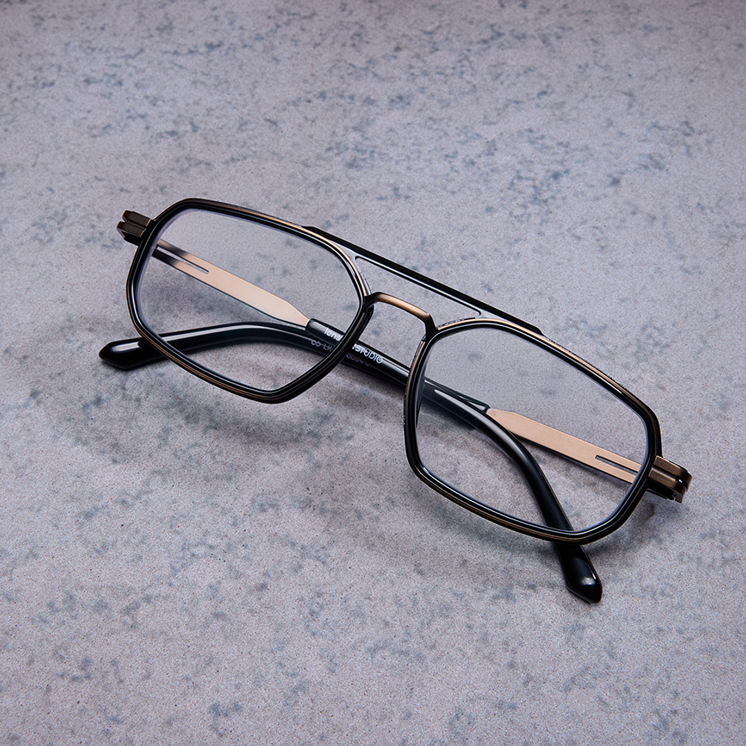 Lenskart STUDIO Black Full Rim Geometric left side