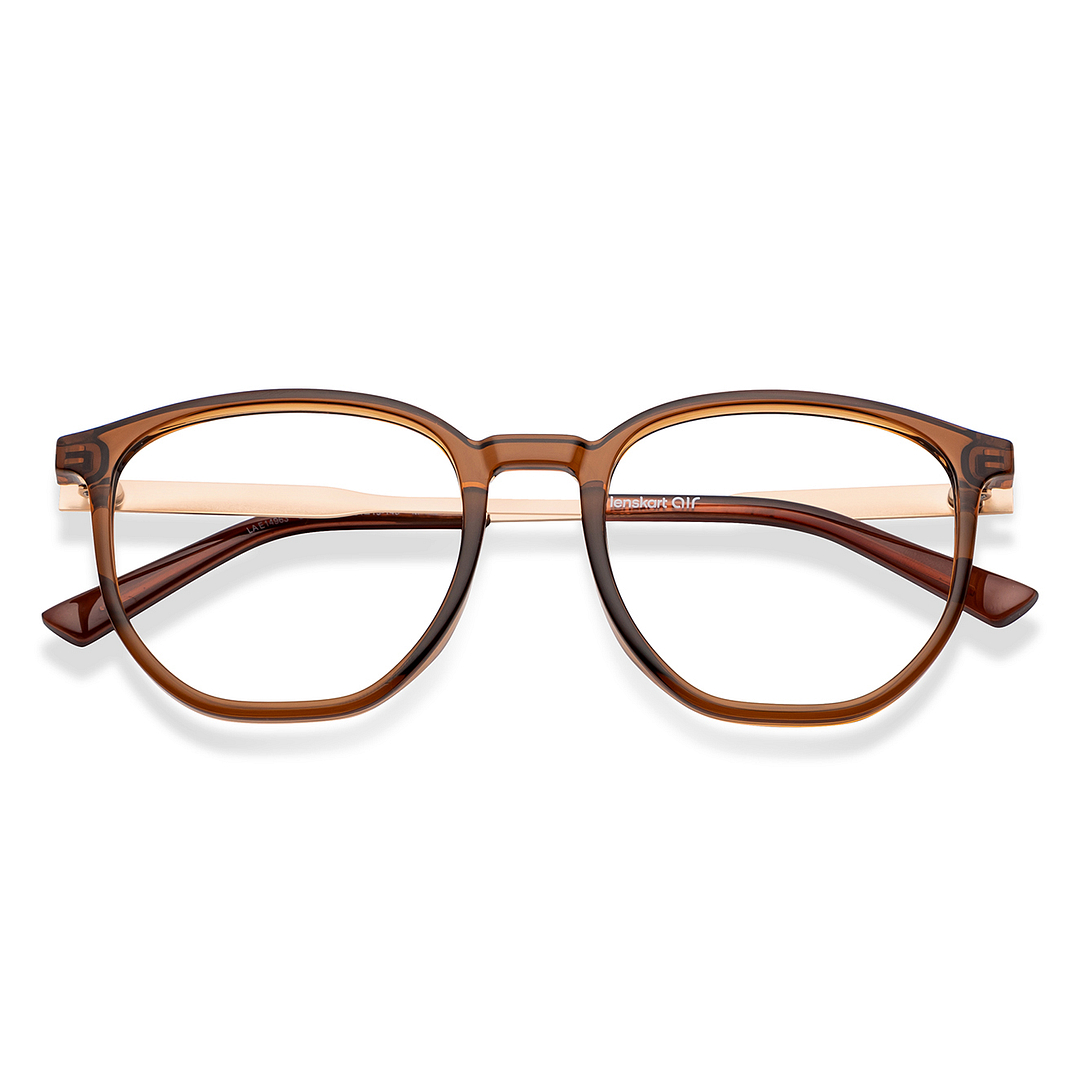 Lenskart Air Online Light Brown Full Rim Round left side