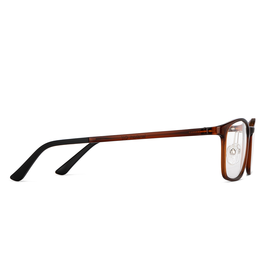 Lenskart Air Light Brown Full Rim Rectangle left side