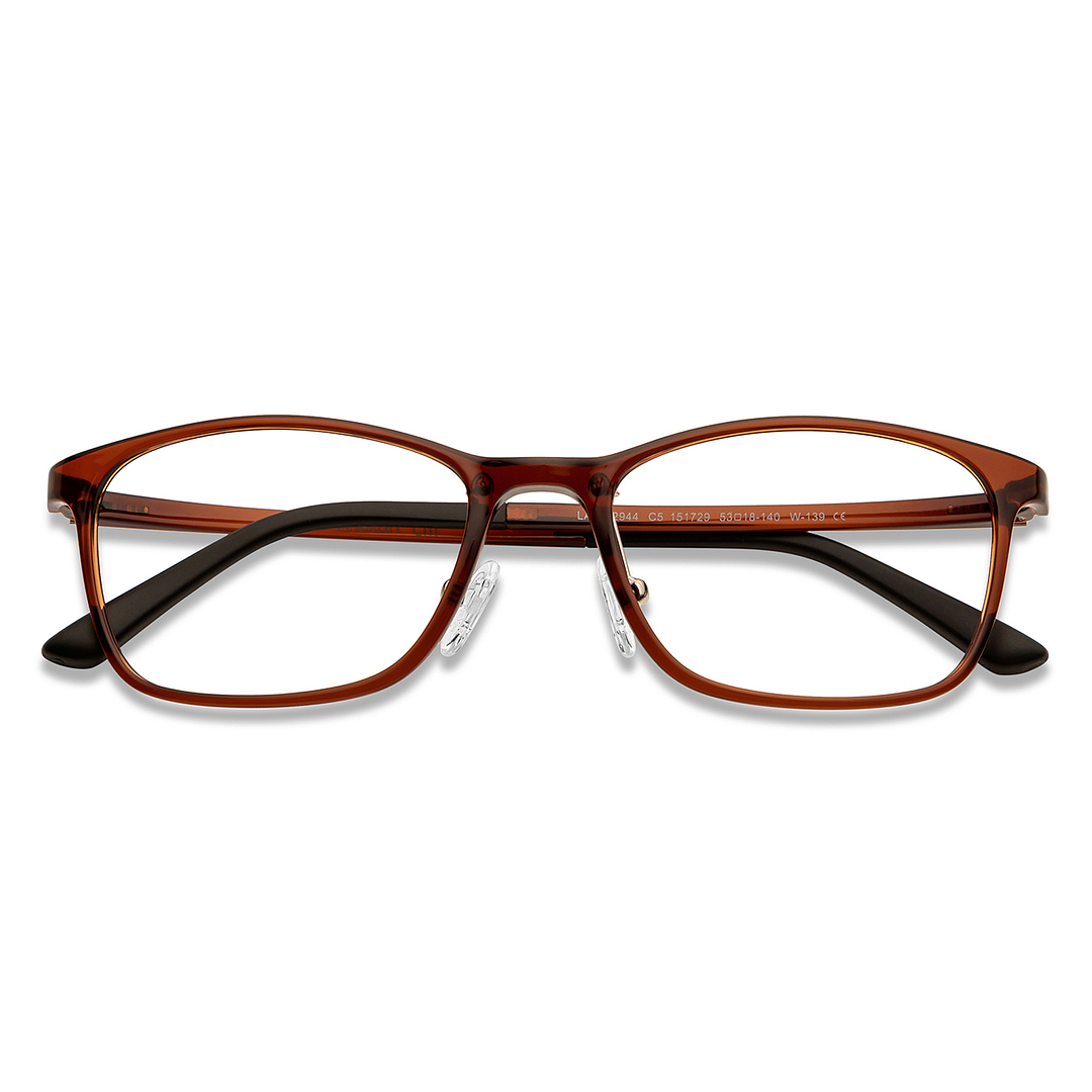 Lenskart Air Light Brown Full Rim Rectangle left side