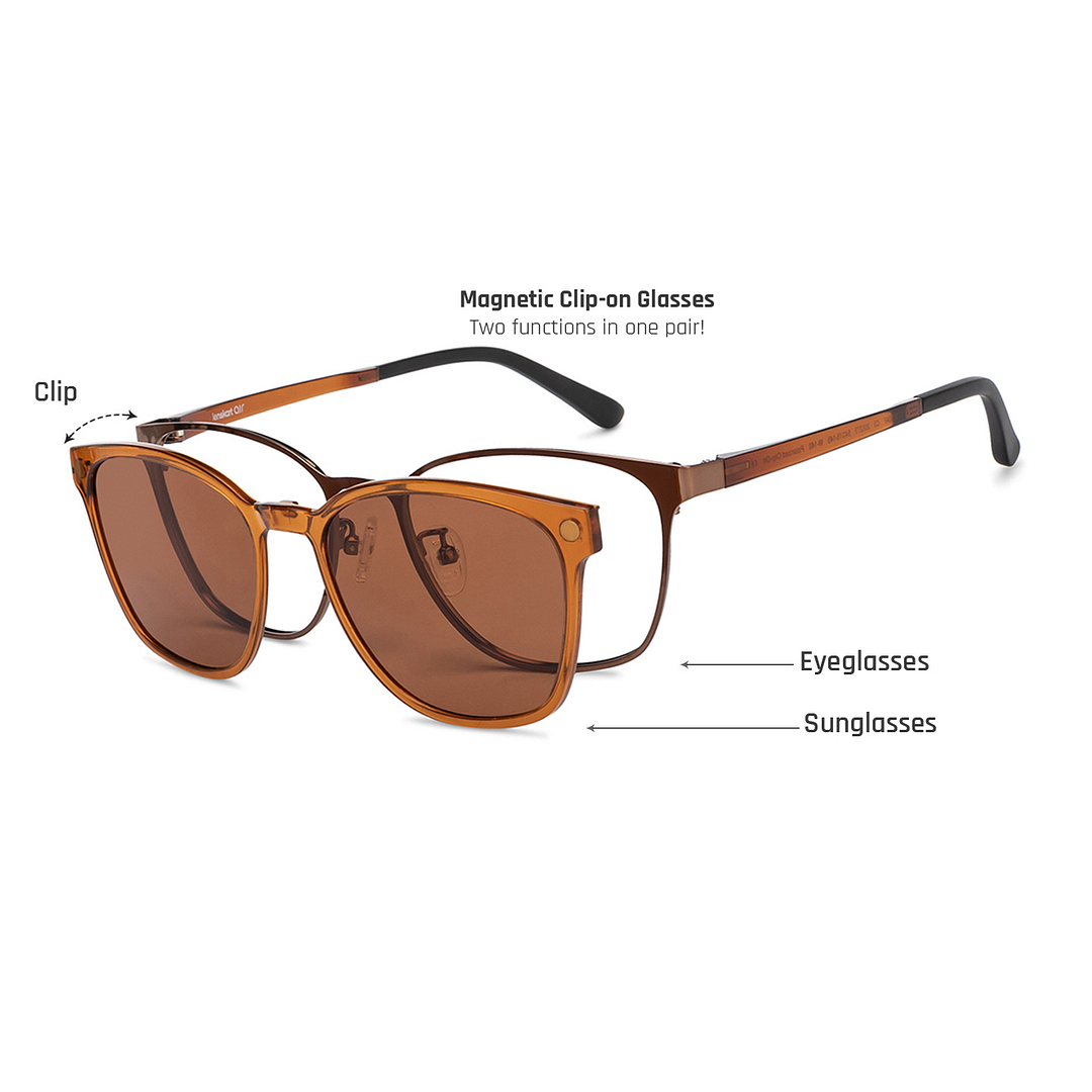 Lenskart Air Light Brown Full Rim Square left side