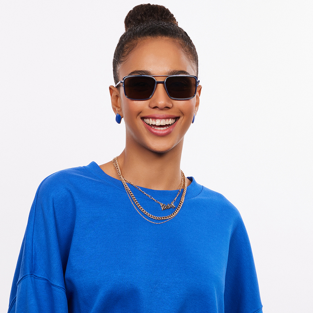 Lenskart STUDIO Blue Full Rim Rectangle left side