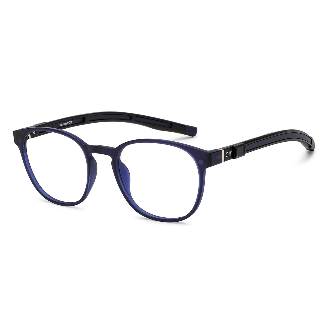 Lenskart Air Sky Blue Full Rim Round left side