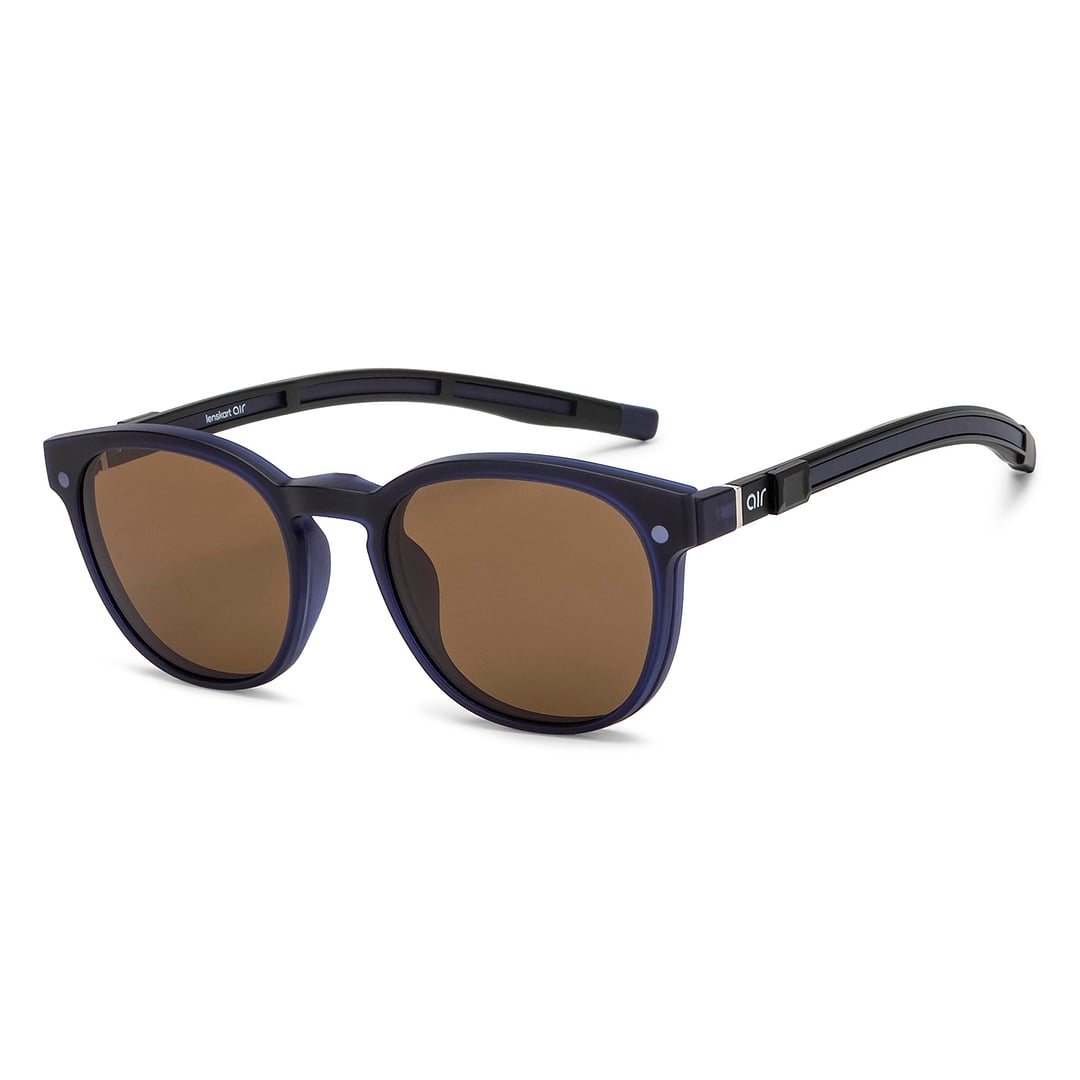 Lenskart Air Sky Blue Full Rim Round left side