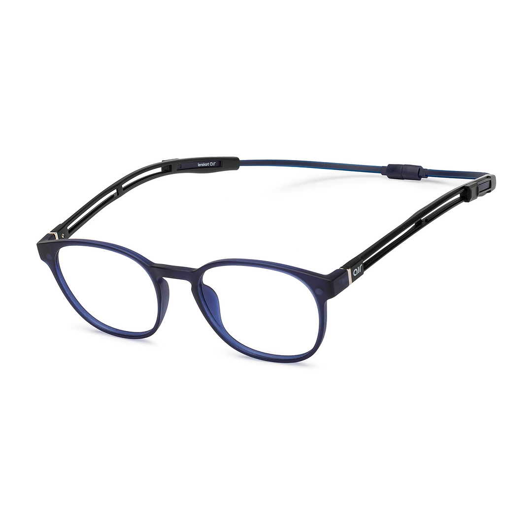 Lenskart Air Sky Blue Full Rim Round right side