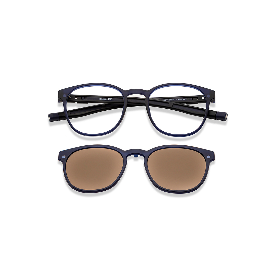 Lenskart Air Sky Blue Full Rim Round left side