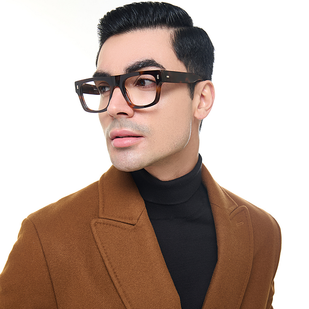 Lenskart Studio Online Light Brown Full Rim Square left side