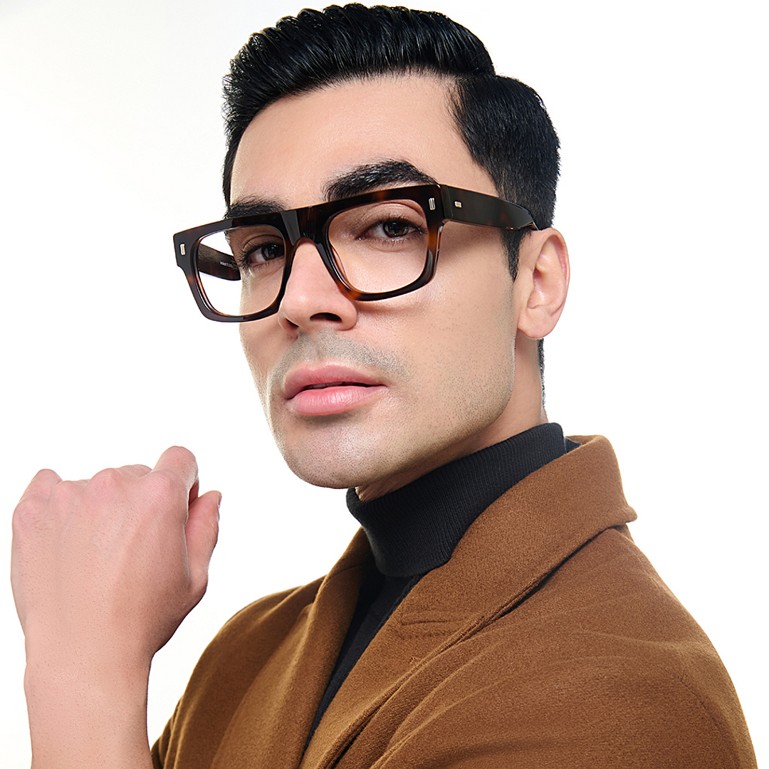 Lenskart Studio Online Light Brown Full Rim Square right side