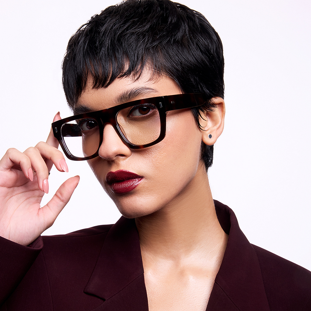 Lenskart Studio Online Light Brown Full Rim Square left side