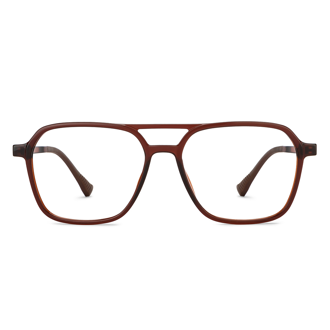 Lenskart Air Online Light Brown Full Rim Aviator left side