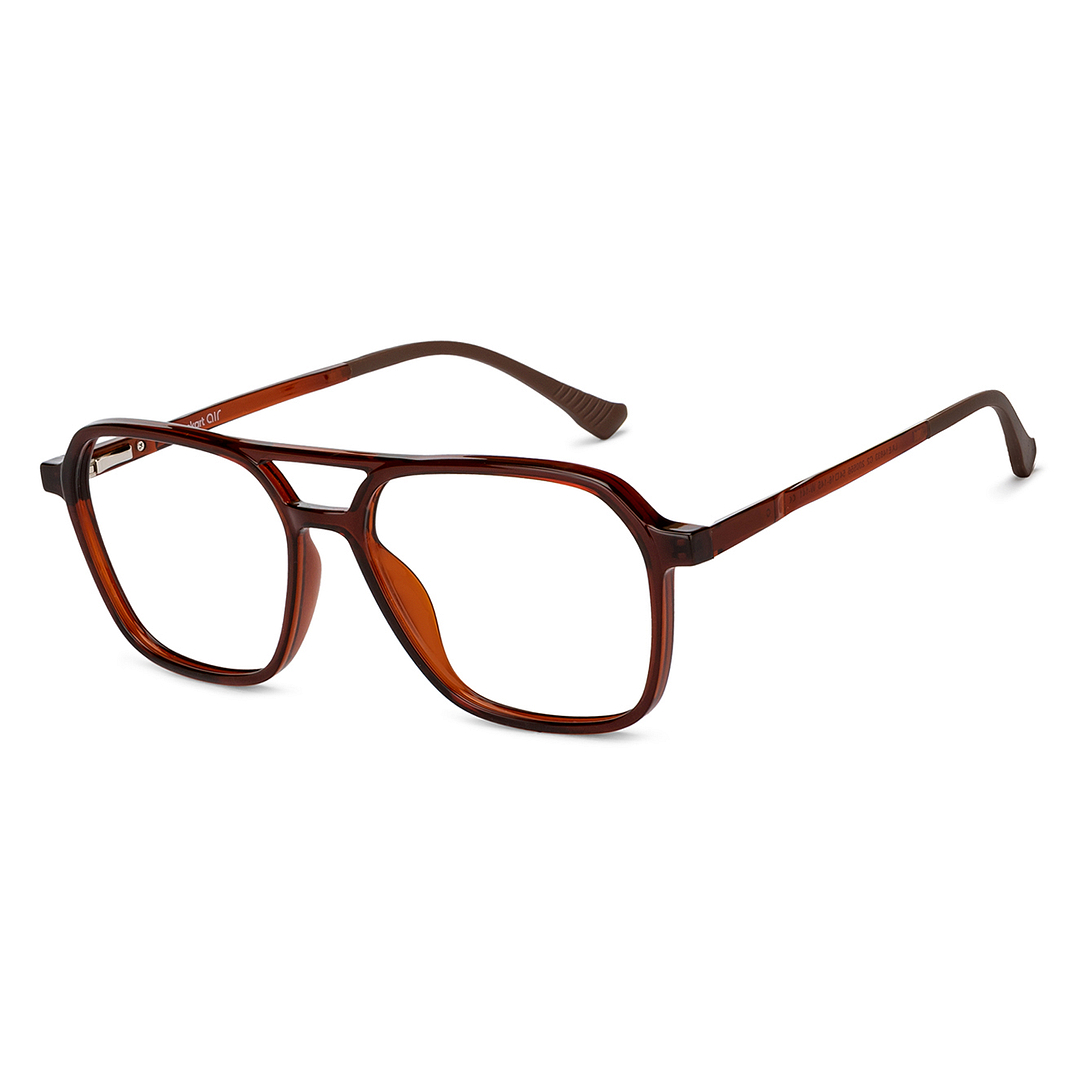 Lenskart Air Online Light Brown Full Rim Aviator left side