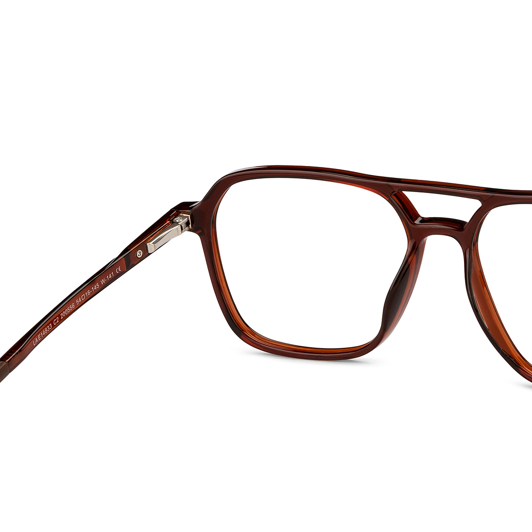 Lenskart Air Online Light Brown Full Rim Aviator left side