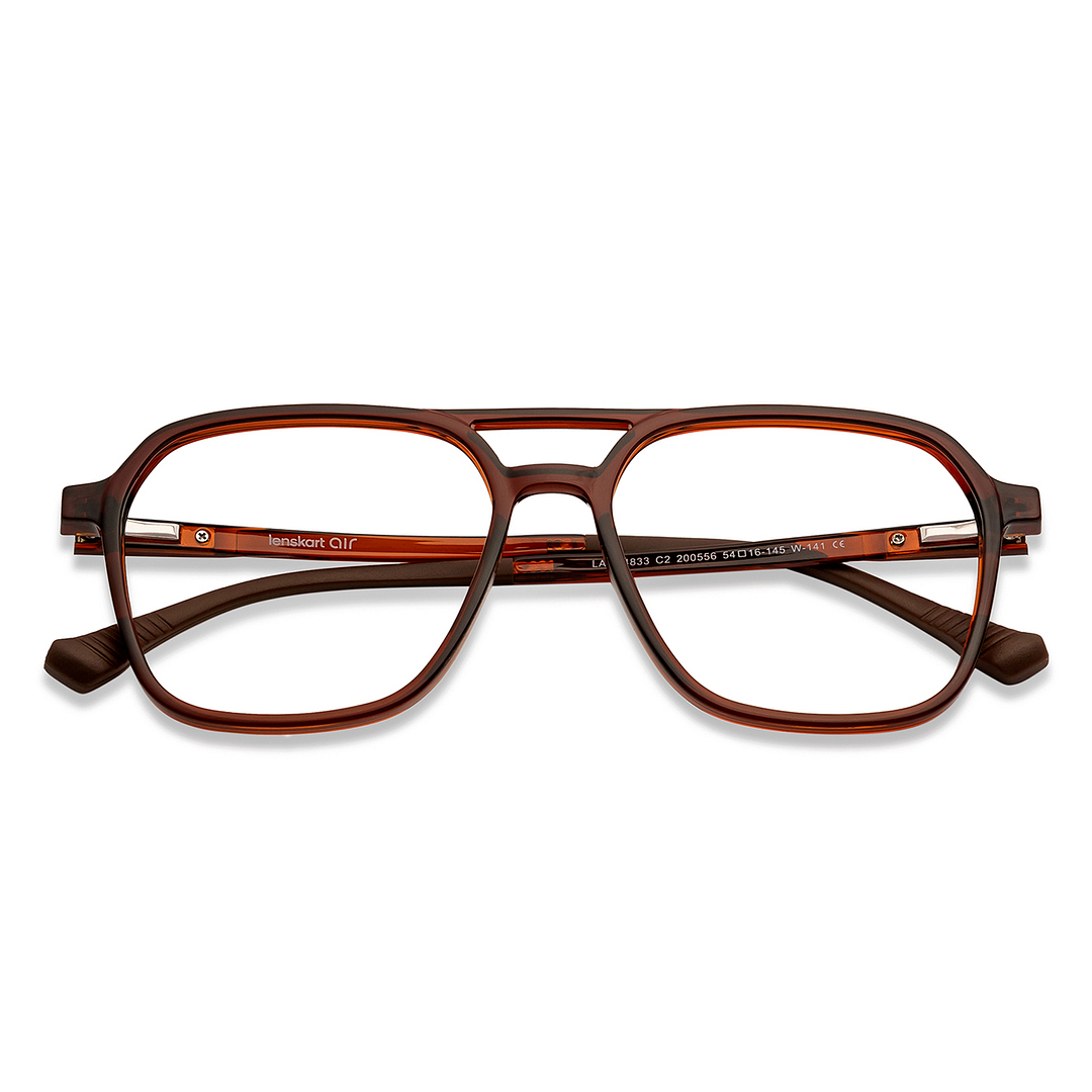 Lenskart Air Online Light Brown Full Rim Aviator right side