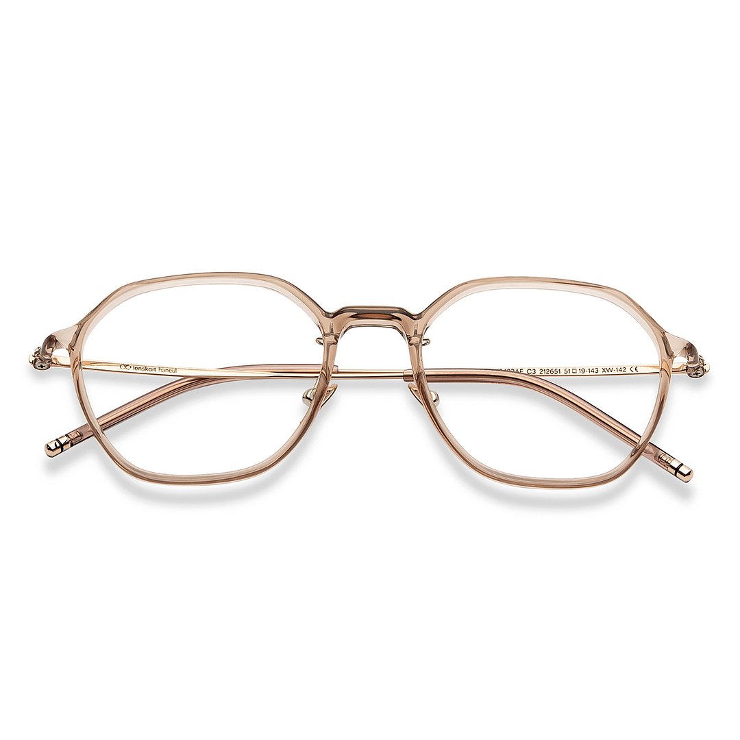 Lenskart Light Brown Full Rim Geometric left side