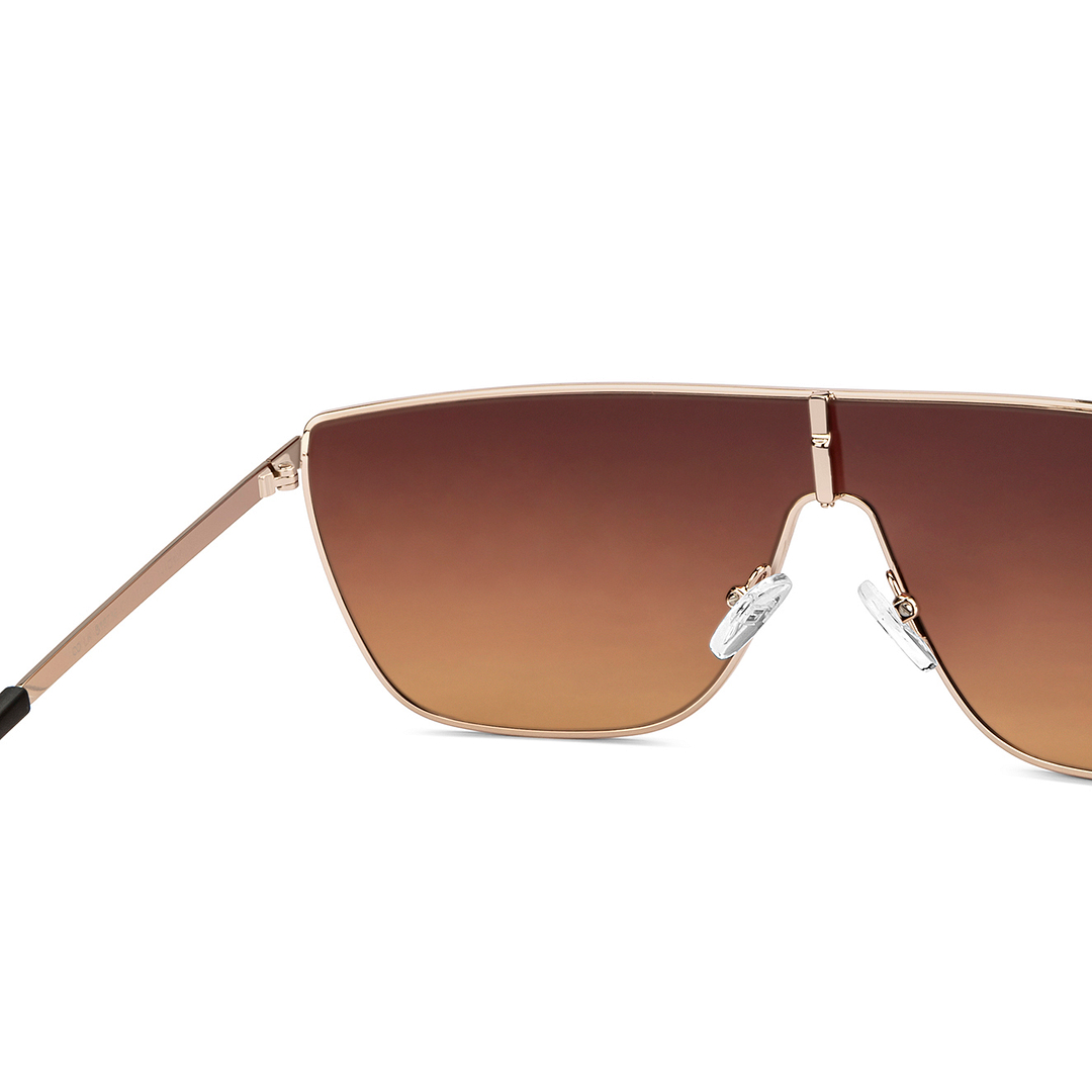 Buy Brown Gradient Gold Full Rim Rectangle Square Vincent Chase